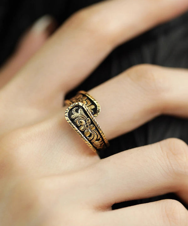 Vintage Gold Old Ancient Gold Floral Rings GH1055 Ada Fashion