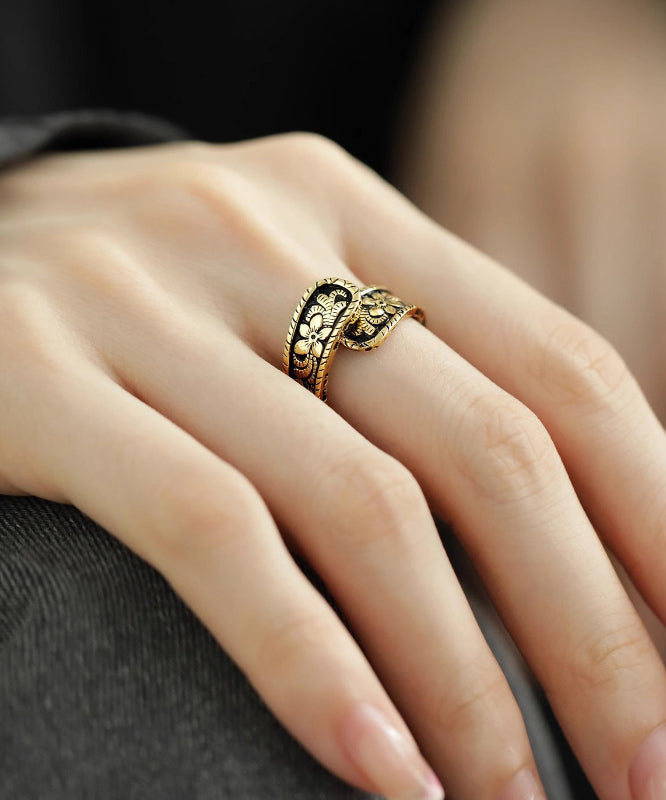 Vintage Gold Old Ancient Gold Floral Rings GH1055 Ada Fashion