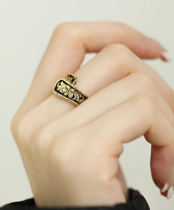 Vintage Gold Old Ancient Gold Floral Rings GH1055 Ada Fashion