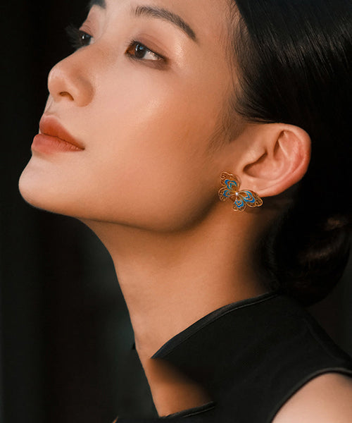 Out Silver Sterling Gold Pearl Vintage Butterfly Overgild Hollow FashionChic