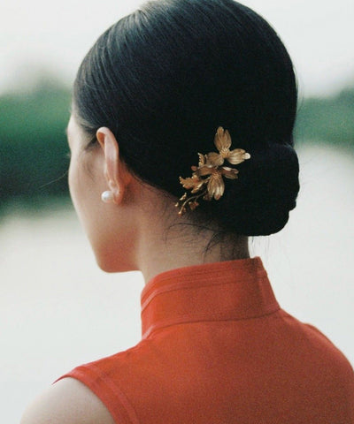 Hairpin Vintage Iris Sterling Silver Gold Overgild FashionChic