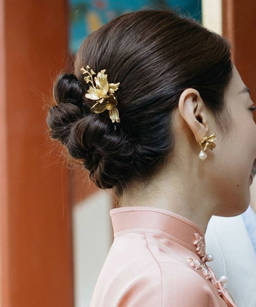 Hairpin Vintage Iris Sterling Silver Gold Overgild FashionChic