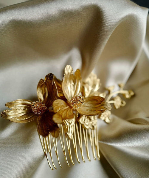 Hairpin Vintage Iris Sterling Silver Gold Overgild FashionChic