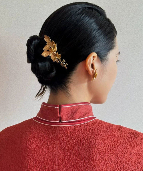 Hairpin Vintage Iris Sterling Silver Gold Overgild FashionChic