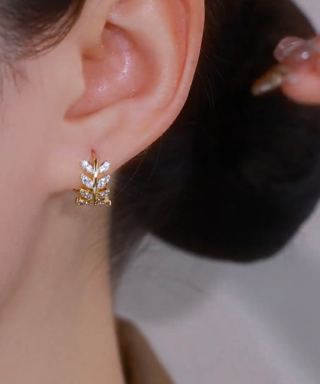 Silver of Hoop Zircon Vintage Ear Overgild Wheat Sterling Gold FashionChic