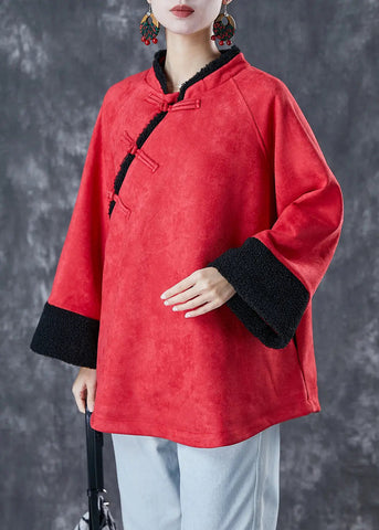 Vintage Mulberry Oversized Thick Cotton Chinese Style Coat Fall Ada Fashion