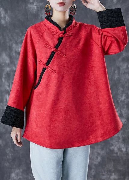 Vintage Mulberry Oversized Thick Cotton Chinese Style Coat Fall Ada Fashion