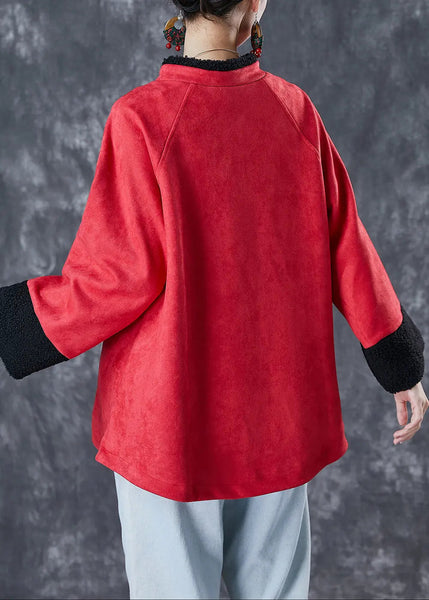 Vintage Mulberry Oversized Thick Cotton Chinese Style Coat Fall Ada Fashion