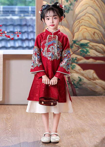 Collar Maxi Spring Side Open Stand Dresses Girls Vintage Mulberry FashionChic