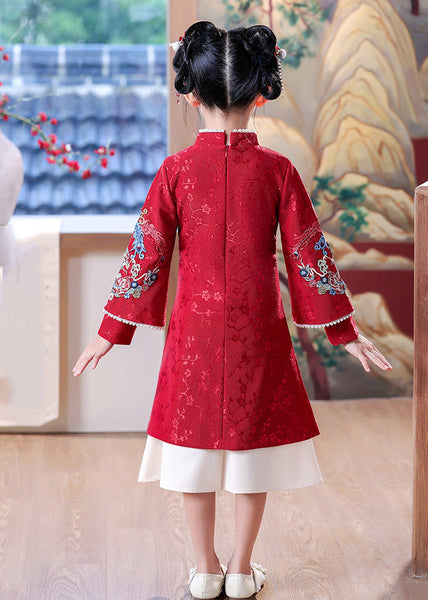 Collar Maxi Spring Side Open Stand Dresses Girls Vintage Mulberry FashionChic