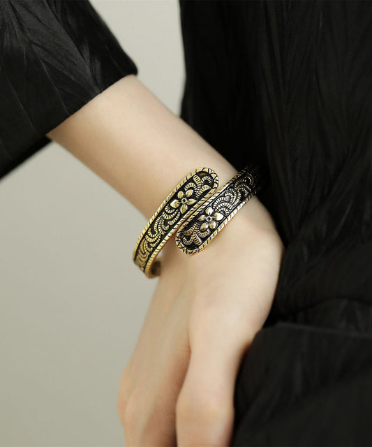 Vintage Old Gold Floral Cuff GH1042 Ada Fashion