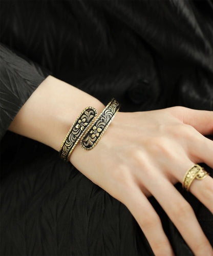 Vintage Old Gold Floral Cuff GH1042 Ada Fashion