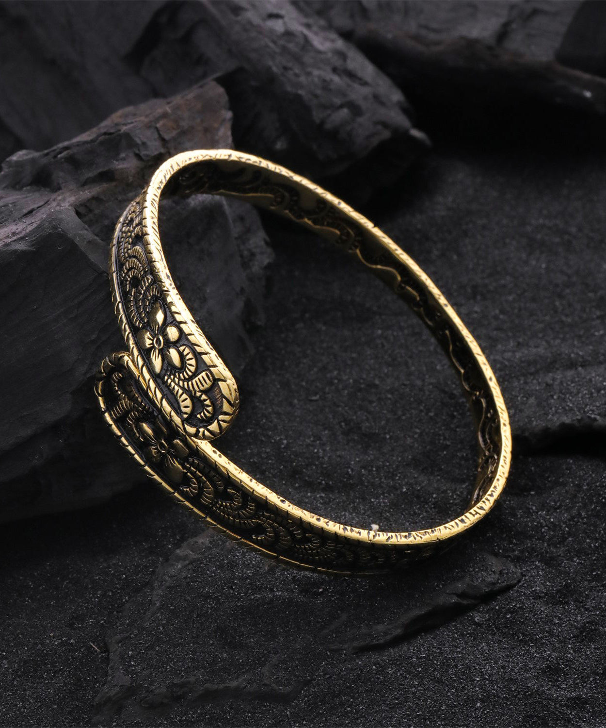 Vintage Old Gold Floral Cuff GH1042 Ada Fashion