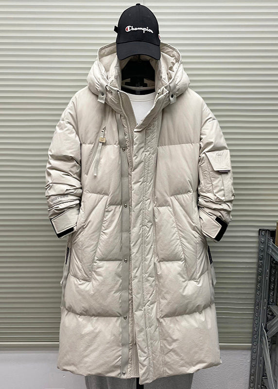 Vintage Red Hooded Zippered Pockets Duck Down Men Down Coat Winter RJ016 ABC