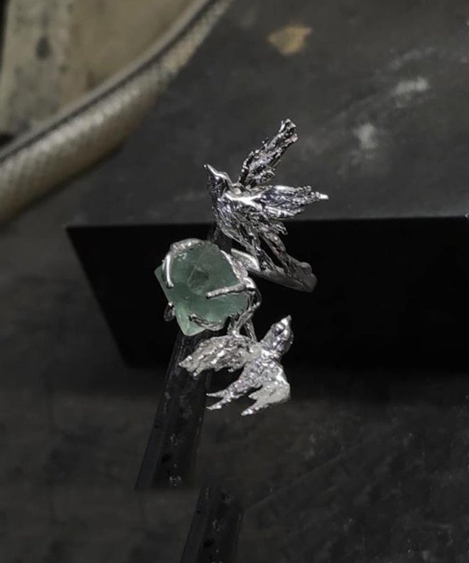 Vintage Silk Copper Gem Stone Little Bird Rings QJ001 JEW-RIN241021