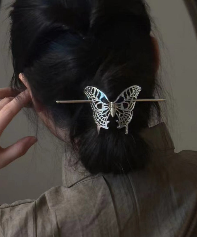 Silk Silver Hairpin Out Sterling Vintage Hollow Butterfly FashionChic