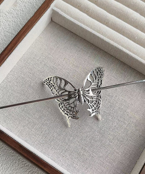Silk Silver Hairpin Out Sterling Vintage Hollow Butterfly FashionChic