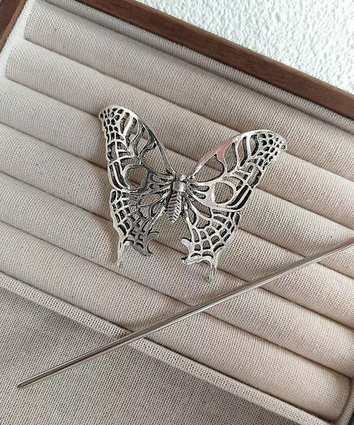 Silk Silver Hairpin Out Sterling Vintage Hollow Butterfly FashionChic