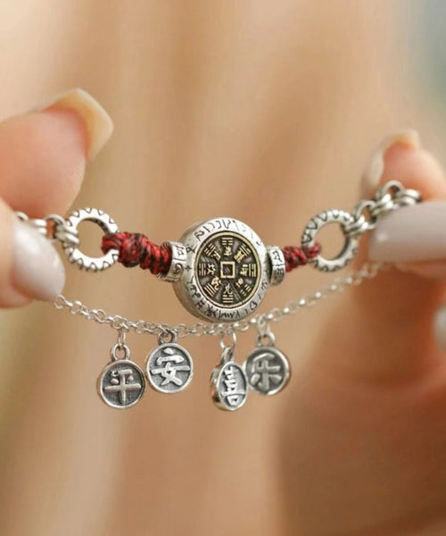 Silver Vintage Bracelet Tassel Sterling Ankle Silk FashionChic