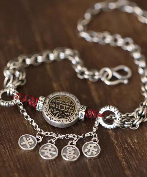 Silver Vintage Bracelet Tassel Sterling Ankle Silk FashionChic