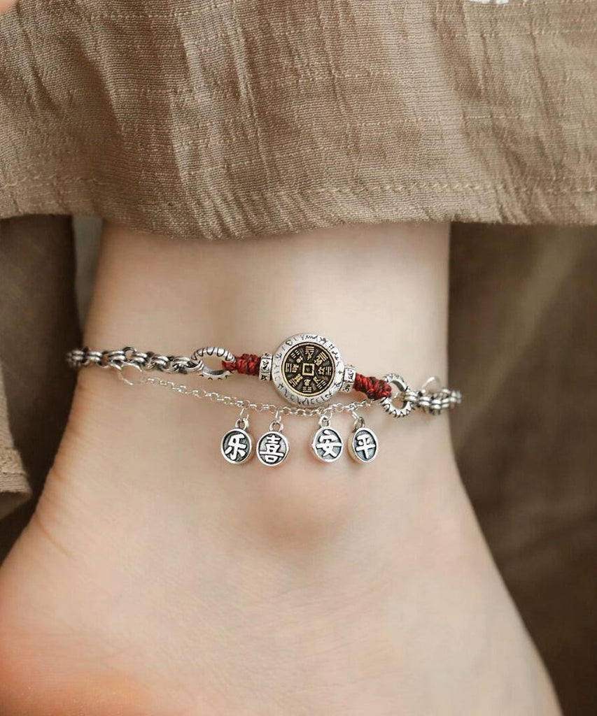 Vintage Silk Sterling Silver Tassel Anklets QJ023 JEW-Ank241021