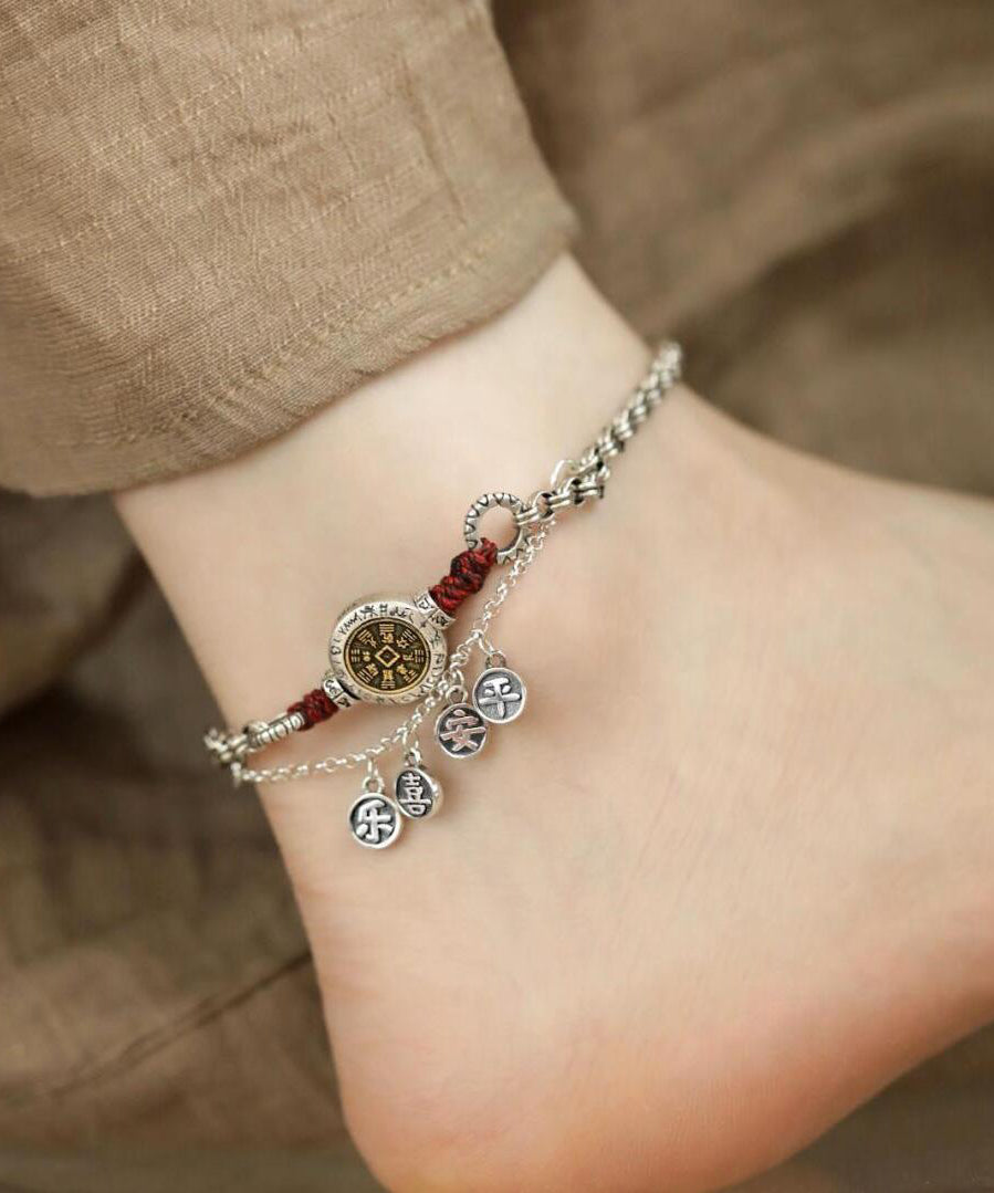 Vintage Silk Sterling Silver Tassel Anklets QJ023 JEW-Ank241021