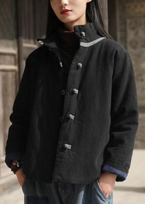 Vintage Wine Red Stand Collar Button Cotton Filled Parkaer Winter QO001 MZF-DJK241008