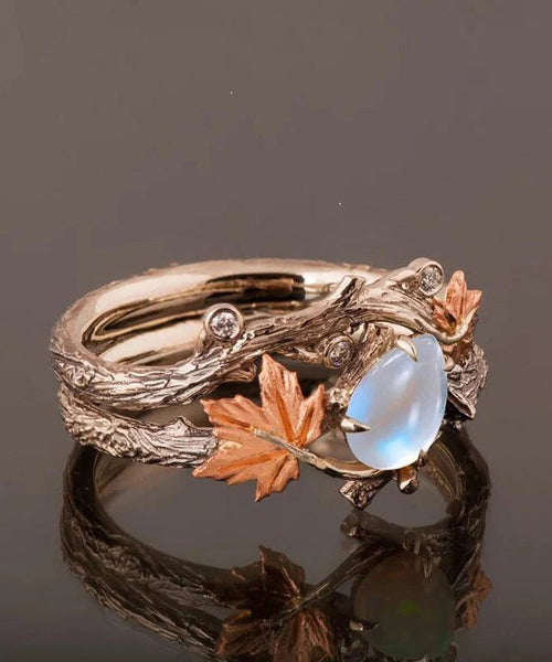 Twig Maple Women's Fashion Antique Vintage Rings Leaf Gold FashionChic