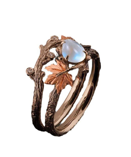 Twig Maple Women's Fashion Antique Vintage Rings Leaf Gold FashionChic