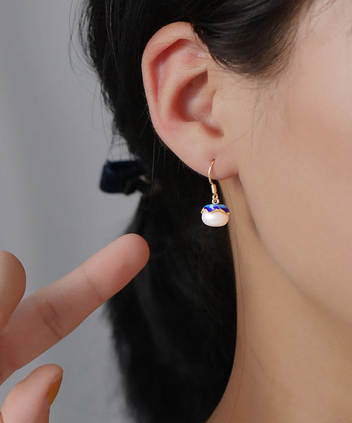 Vintage Cloisonne Sterling Overgild Pearl Enamel Silver Yellow FashionChic