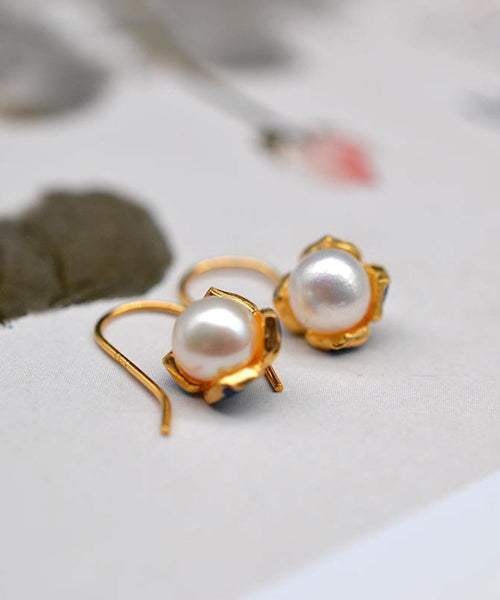 Vintage Cloisonne Sterling Overgild Pearl Enamel Silver Yellow FashionChic