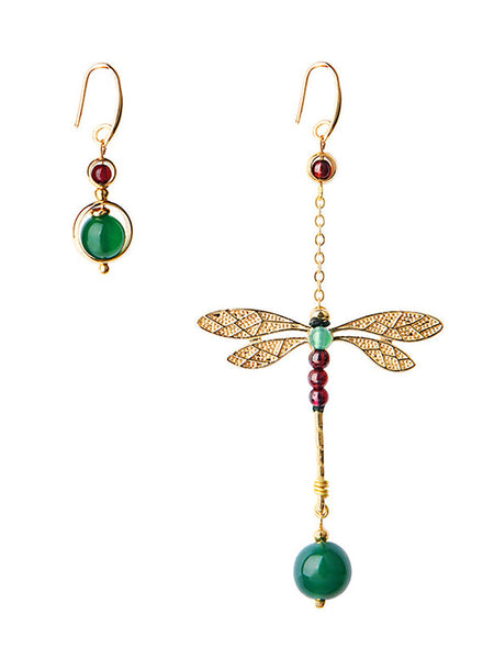 Vintage Irregular Ethnic Dragonfly Women Earrings AT1075 JGL
