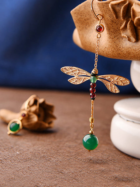 Vintage Irregular Ethnic Dragonfly Women Earrings AT1075 JGL