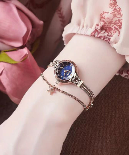 Vogue Tempered Watches Alloy Glass Blue FashionChic