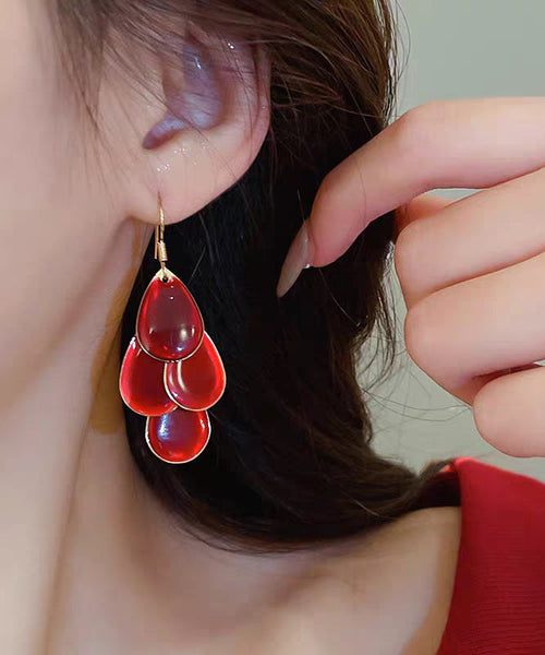 Blue Drop Drip Glazed Overgild Vogue Tassel Copper Water FashionChic