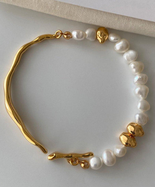 Copper Colorblock Vogue Alloy Pearl Gold Bracelet FashionChic