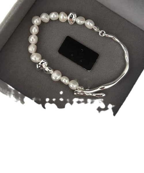 Copper Colorblock Vogue Alloy Pearl Gold Bracelet FashionChic