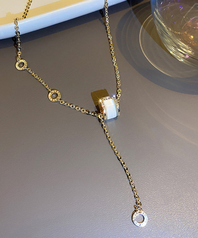 Eye Vogue Necklace Pendant Alloy Copper Stone Zircon Gold Cat's FashionChic