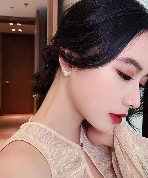 Vogue Gold Copper Overgild Bee Pearl Stud Earrings YD033 ABC