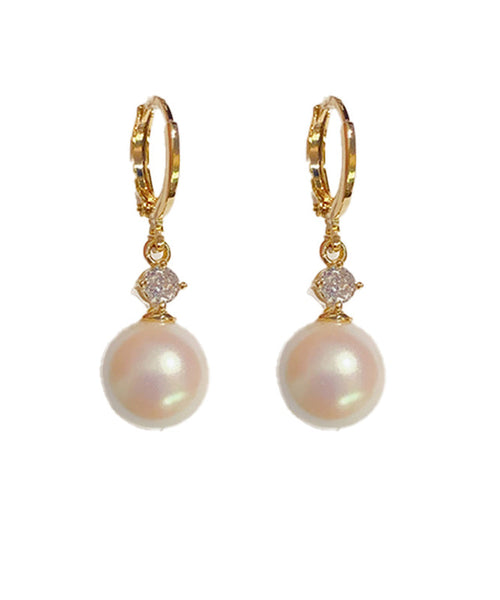 Vogue Gold Copper Overgild Zircon Pearl Drop Earrings KX1037 Ada Fashion