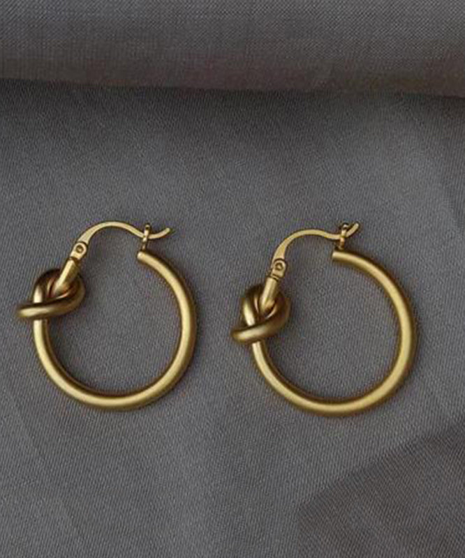 Vogue Gold Sterling Silver Overgild Dull Polish Circle Hoop Earrings QQ027 JEW-EAR240811