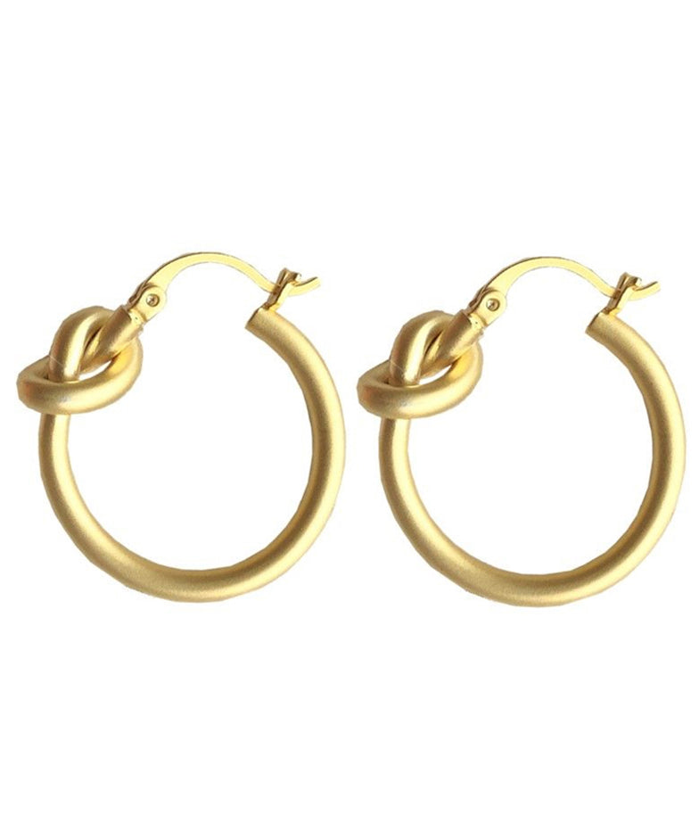 Vogue Gold Sterling Silver Overgild Dull Polish Circle Hoop Earrings QQ027 JEW-EAR240811