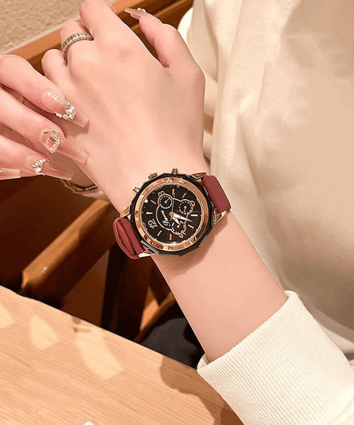 Vogue Purple Stainless Steel Sapphire Crystal Patchwork Dermis Zircon Hollowed Out Watch QU010 JEW-WAT241007