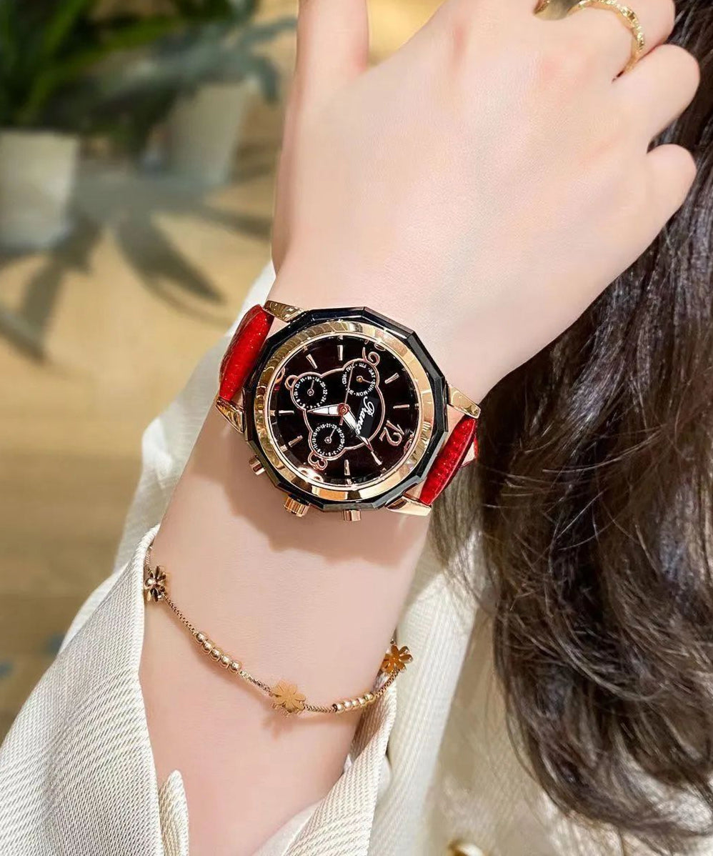 Vogue Purple Stainless Steel Sapphire Crystal Patchwork Dermis Zircon Hollowed Out Watch QU010 JEW-WAT241007