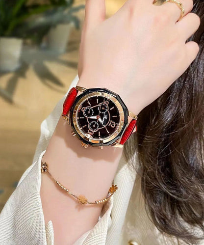 Vogue Purple Stainless Steel Sapphire Crystal Patchwork Dermis Zircon Hollowed Out Watch QU010 JEW-WAT241007