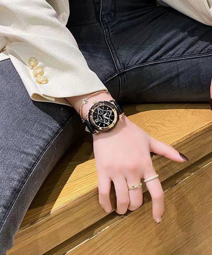 Vogue Purple Stainless Steel Sapphire Crystal Patchwork Dermis Zircon Hollowed Out Watch QU010 JEW-WAT241007