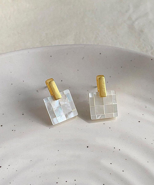 Stud Overgild Copper Rainbow Vogue Shell Earrings FashionChic