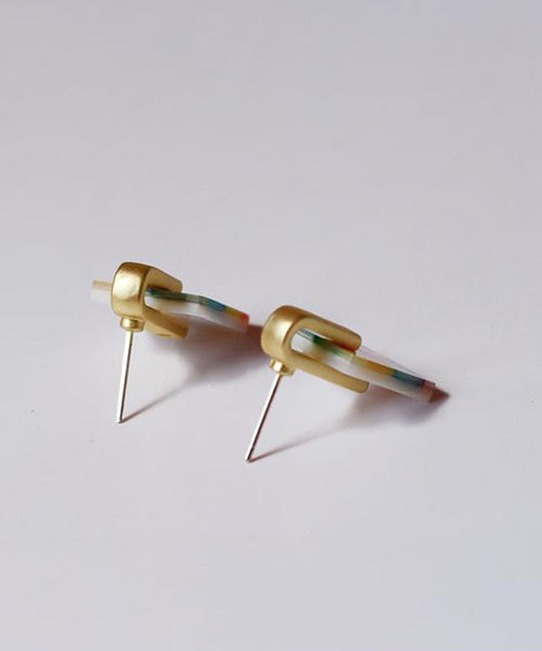 Stud Overgild Copper Rainbow Vogue Shell Earrings FashionChic