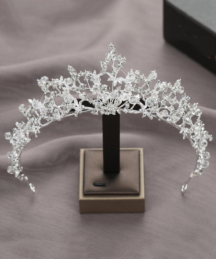 Vogue Silk Alloy Crystal Zircon Hollow Out Girl Crown IU041 TZ-FQ-HAI240802