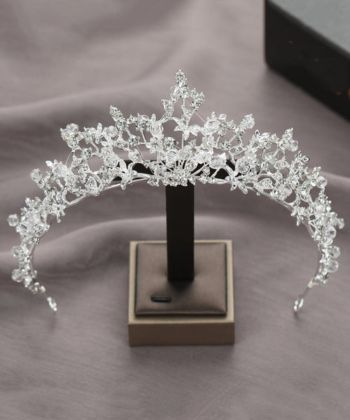 Vogue Silk Alloy Crystal Zircon Hollow Out Girl Crown IU041 TZ-FQ-HAI240802
